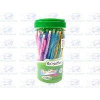 ราคา ปากกาลูกลื่นแบบกด FlexOffice รุ่น Ex-Sign FO-09 กระปุก 50ด้าม น้ำเงิน , แดง (24651618243)