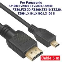 ราคา สาย HDMI ยาว 5m ใช้ต่อกล้อง Panasonic LX100,LX100 II,FZ1000 II, FZ80,FZ300,LX10,TZ99,TZ220 เข้ากับ HD TV, Monitor cable (21128857424)