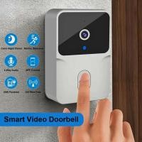 ราคา กริ่งประตูอัจฉริยะแบบไร้สาย กริ่งไร้สาย ชาร์จได้ กล้องHD Night Vision Wireless Wifi Doorbell (57360098626)