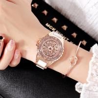 ราคา Mashali Ceramics บุคลิกภาพแฟชั่น Full Diamond นาฬิกาผู้หญิง Rose Gold นาฬิกา (49861172660)