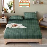 ราคา ชุดเครื่องนอนผ้าฝ้าย tici ลายทางวินเทจ - Moss Green Plaid (47311653491)