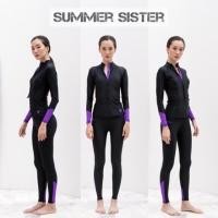 ราคา ชุดดำน้ำกันยูวี/ชุดว่ายน้ำกันยูวี SummerSister เสื้อตัวยาวซิปหน้า + กางเกงขายาวเอวสูง (เก็บหน้าท้อง) (1138801811)