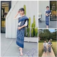 ราคา ชุดผ้าฝ้ายแต่งสไบ (ได้ 3 ชิ้น เสื้อ สไบ ผ้าถุง)เสื้อผ้าฝ้ายแขนยาวแต่งกระดุมเหรียญ+ผ้าถุงเอวยืดดีเทล (24328864615)