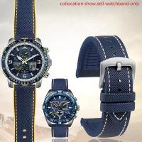 ราคา 22 23 มม.สําหรับ Citizen Blue angel วินาทีสามรุ่นผู้ชายนาฬิกา AT8020 8078 JY8085 ไนลอน fluoro ยางซิลิโคน watchband (57311089279)