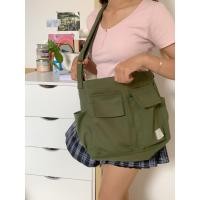 ราคา BONY กระเป๋าสะพายข้างผ้าแคนวาสสีเขียวมอส - Nanin.totebag เหมาะกับ A4 lap 14.6 นิ้ว (41708822906)