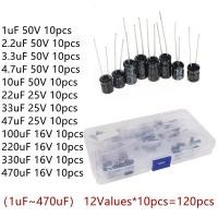 ราคา 120pcs 1uF-470uF Electrolytic Capacitor 16V 25V 50V อลูมิเนียม Electrolytic Capacitor Kit 12 ค่า DIP Electrolyte Capacitors (46661749089)