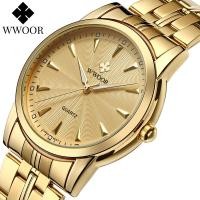 ราคา Wwoor นาฬิกาข้อมือควอตซ์แฟชั่น กันน้ํา สีทอง หรูหรา สําหรับบุรุษ -8028 (19636524776)