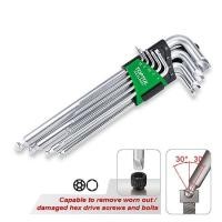 ราคา GAAL0927 TOPTUL 9PCS Extra Long Type Ball Point Hex Key Wrench Set (Extractor) (22164003997)