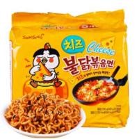 ราคา (แพ็ค5ซอง) Samyang Hot Chicken Ramen CHEESE 5PACKS ซัมยัง มาม่าเกาหลี บะหมี่กึ่งสำเร็จรูปรสชีส (140กรัมX5ซอง) (3901518564)