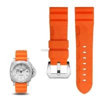 ราคา 22mm24mm Watch Band For Panerai SUBMERSIBLE PAM 111 441 616 Soft Silicone Rubber Men Watch Strap Watch Accessories Bracelet (57460217071)