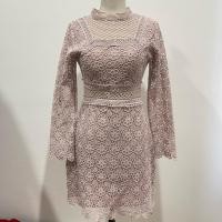 ราคา เดรส เดรสลูกไม้ เดรสลูกไม้สีชมพูกะปิ เดรสสีชมพู Lady Ribbon size S (40622914337)