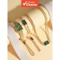 ราคา นาฬิกาข้อมือสุภาพสตรีดิจิตอลสีเขียวสําหรับพร็อพรวมกันเครื่องประดับหรูหราเบาๆและนาฬิกาแฟชั่น(ไม่มีกล่อง) (52955536968)