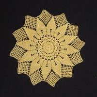 ราคา พร้อมส่ง doily โครเชต์ดอยลี่ 9 นิ้ว สีหลืองสว่าง / รองพาน / รองจาน / ปูโต๊ะ / งานพิธี (6139499263)