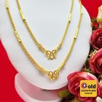 ราคา สร้อยคอทองลายเกลียวมาลัยคั่นปล้องตัดลาย ความยาว 20,24 นิ้ว น้้ำหนักเทียบเท่า 1-2 บาท ทองหุ้ม ทองชุบ รูปถ่ายจากสินค้าจริง (14198028441)