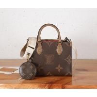 ราคา Classic Old Flower on the go Small Tote Bag Large Capacity Bag with Handle Casual All-Match Wide Shoulder Strap Coin Purse Can Cross-Body LV/Louis Vuitton Old Flower Full Print Donkey Bag [ยุคกลาง] กร
