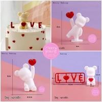 ราคา โมเดลหมีแต่งเค้กวาเลนไทน์ โมเดลหมีหัวใจ ตกแต่งเค้ก (24962412826)