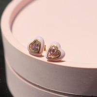 ราคา Moress GLAM Pink Heart Earrings ต่างหูทอง 9k พลอยหัวใจสีชมพูล้อมสีอีนาเมลพาสเทลชมพู (26951062615)