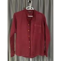 ราคา เสื้อแขนยาว เสื้อเชิ้ตแขนยาว เสื้อคอจีน สีแดงเลือดหมู (42204534756)