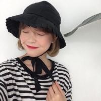 ราคา พร้อมส่ง2สี หมวกbucket โบว์ผูกคาง สีดำ สีครีม (626535735)