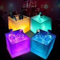 ราคา ถังใส่น้ำแข็งมีไฟ LED Cooler Bucket 3.5L ถังใส่น้ำแข็งทรงสี่เหลี่ยม สำหรับงานปาร์ตี้ (44905444166)