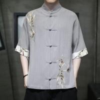 ราคา เสื้อเชิ้ตแขนสั้นผู้ชายเสื้อหลวมแจ็คเก็ตสไตล์จีนติดกระดุมด้านบนสไตล์จีนผู้ชายรสสูท/zuierxiao520 (42530058579)