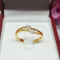 ราคา แหวนทองหัวใจเพชรคู่สวยๆทองแท้ราคาโรงงาน (6510191993)