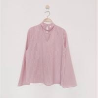 ราคา เสื้อแฟชั่น แขนยาวทรงกระดิ่ง ลายริ้วสีชมพู ไร้ตำหนิ งานป้าย PLAY ROOM (19215936201)