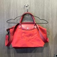 ราคา ส่งต่อ กระเป๋า Longchamp Le Pliage Neo S Handle ของแท้ สี Wine red (45958446197)