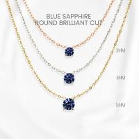 ราคา สร้อยคอไพลินแท้ (Blue Sapphire) กลมสี่เตยคลาสสิก เงินแท้ 925 ชุบทองคำขาว/ทอง /โรสโกลด์ จี้พลอย GEORGE Jewelry (43078179341)
