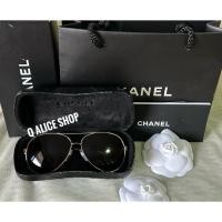 ราคา มือสอง(ร่องรอยใช้งานคราบ/กล่องลอก) แว่นตา Chanel รุ่น Aviator ของแท้ อะไหล่เงิน เลนส์สีดำ มาพร้อมการ์ด กล่อง (53559836643)