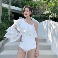 ราคา SS40 ชุดว่ายน้ำปาดไหล่สายเดี่ยวปาดไหล่แขนยาว (6660128682)