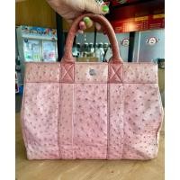 ราคา กระเป๋าถือทรง Tote หนังนกกระจอกเทศชมพู (45308064361)