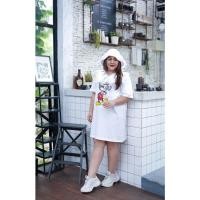 ราคา ชุดเดรสสาวอวบ เดรสสาวอวบอ้วน เดรสสั้นผ้ายืดคอตต้อน100% น่ารัก อก 42-48 +พร้อมหมวกจ้า (17963802843)