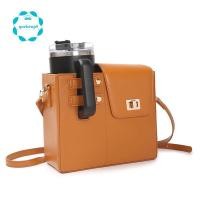 ราคา [เร็ว ถาม9]กระเป๋าเก็บถ้วยน้ําสะพายข้างหนังพร้อมสายสะพายไหล่ปรับได้ (49459233040)