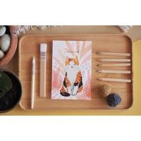 ราคา โปสการด์ ลายแมวสามสี calico cat illustration postcard 4x6 inch (10316134856)