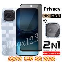 ราคา สําหรับ iQOO 15R 5G 2in1 กระจกนิรภัยความเป็นส่วนตัวสําหรับ vivo iQOO 15 R iQOO15R iqoo 15 R 15R iQOO 15 Ultra 5G 2026 ป้องกันหน้าจอคลุมทั้งหมดเลนส์กล้อง Anti-Spy เลนส์ฟิล์ม Class (52256431004)
