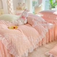 ราคา อินเทอร์เน็ตคนดังแสงหรูหราปักลูกไม้กระโปรงเตียงใหม่ชุดเครื่องนอนสี่ชิ้นชุดเครื่องนอน 4 ชิ้นชุดสามชิ (25332702375)