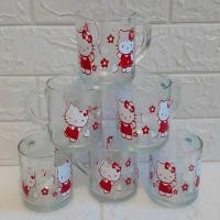 ราคา 6 ชิ้น Hello Kitty BBS Cangklek แว่นตาชากาแฟแว่นตาน้ําถ้วยแก้ว Hello Kitty Doraemon สตรอเบอร์รี่ตัวอักษร (6 ชิ้น) (54250241621)
