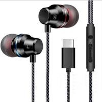 ราคา USB Type C In-Ear Earphones Wired earbuds noise cancelling stereo earphones heavy bass sound sport headset (2023097227)