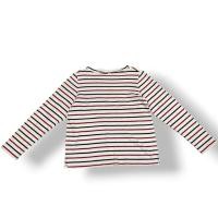 ราคา ส่งต่อมือ2 เสื้อยืดคอปาดแขนยาวลายทางสีขาวแดงที่ แบรนด์ Uniqlo (สภาพใหม่) ไซต์L อก36 ยาว22 (44860252119)
