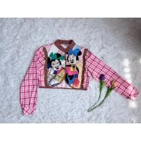 ราคา เสื้อแขนยาว ผ้าลายสก๊อตสีชมพู ลายมิคกี้ (57208957307)