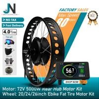 ราคา 72V 5000W Electric Fat Bike Kit 20/24/26inch 4.0 Tyre Rear Brushless Hub Motor Wheel Fork 170mm For (47155597354)