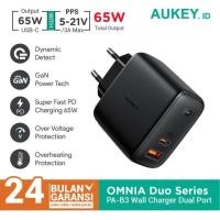 ราคา Aukey PA-B3 OMNIA Mix 65W Dual Port PD USB Type A & C Charger - 500484 (55750101938)