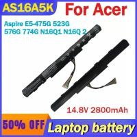 ราคา คุณภาพสูง 14.8V 2800mAh AS16A5K AS16A8K แบตเตอรี่สําหรับ Acer Aspire E5-475G 523G 576G 774G N16Q1 N16Q 2 Fast Shipping (52160482016)