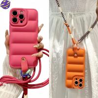 ราคา Ultra Thin Down Jacketปลอกทอยาวเคสโทรศัพท์สําหรับIPhone 17 17air 16 14 15 Plus 13 12 11 Pro X XS Max XR 7 8 Plus TPU Crossbody Anti Drop Cover (41912068287)