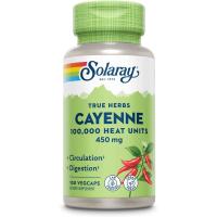 ราคา Solaray Cayenne 100,000 Heat Units - Cayenne Pepper Capsule Supplement for Women & Men, Capsaicin Supplements, Health and Wellness Support - 100 VegCaps (43331879936)