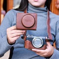 ราคา [จัดส่งด่วนพร้อมสต็อก] ซองหนังกล้องสมบัติคุณภาพเหมาะสําหรับ Canon G7X3 เคสป้องกัน G7X2 กระเป๋ากล้อง G11 G12G15/16 G1X2 เคสหนังเคสกล้อง (49162031233)
