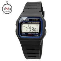 ราคา นาฬิกาข้อมือผู้ชายคาสิโอ ดิจิตอล Casio Digital สายเรซิ่น ขอบน้ำเงิน รุ่น F-91W-1DG, F-91W-1, F-91W (27725976257)