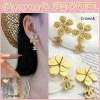 ราคา สินค้าใหม่เอี่ยมของแท้ 100%/CHANEL (26C ซีรีย์วันหยุดช่วงต้นฤดูใบไม้ผลิ) โลโก้ดอกไม้จี้ต่างหูเพชรคริสตัลผู้หญิง (41531646548)