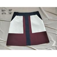ราคา กระโปรงทรงเอ กระเป๋าสองข้าง ซิปด้านหลัง เสื้อผ้ามือสอง (22954331978)
